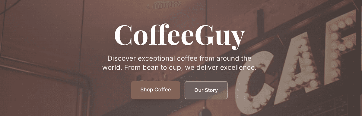 CoffeeGuy Store hero